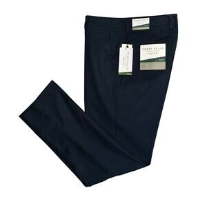 Perry Ellis Portfolio Pant Men's 33"x32" Slim Fit Flat Front Total Eclipse NWT